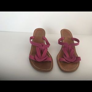 Handmade Italian all leather sandals pink sz39/us9